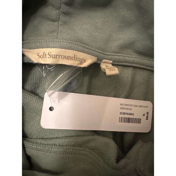 NWT Women XL Soft Surroundings Westminster Tunic Sweatshirt Green Milieu 2EZ87 - Picture 7 of 7